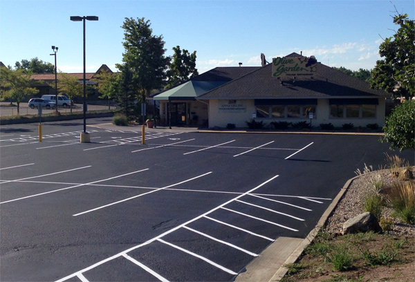 Olive Garden parking lot after picture.